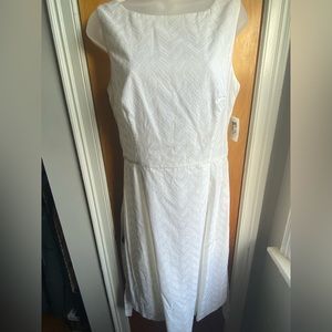 Ladies Cream/white Textured Dress
